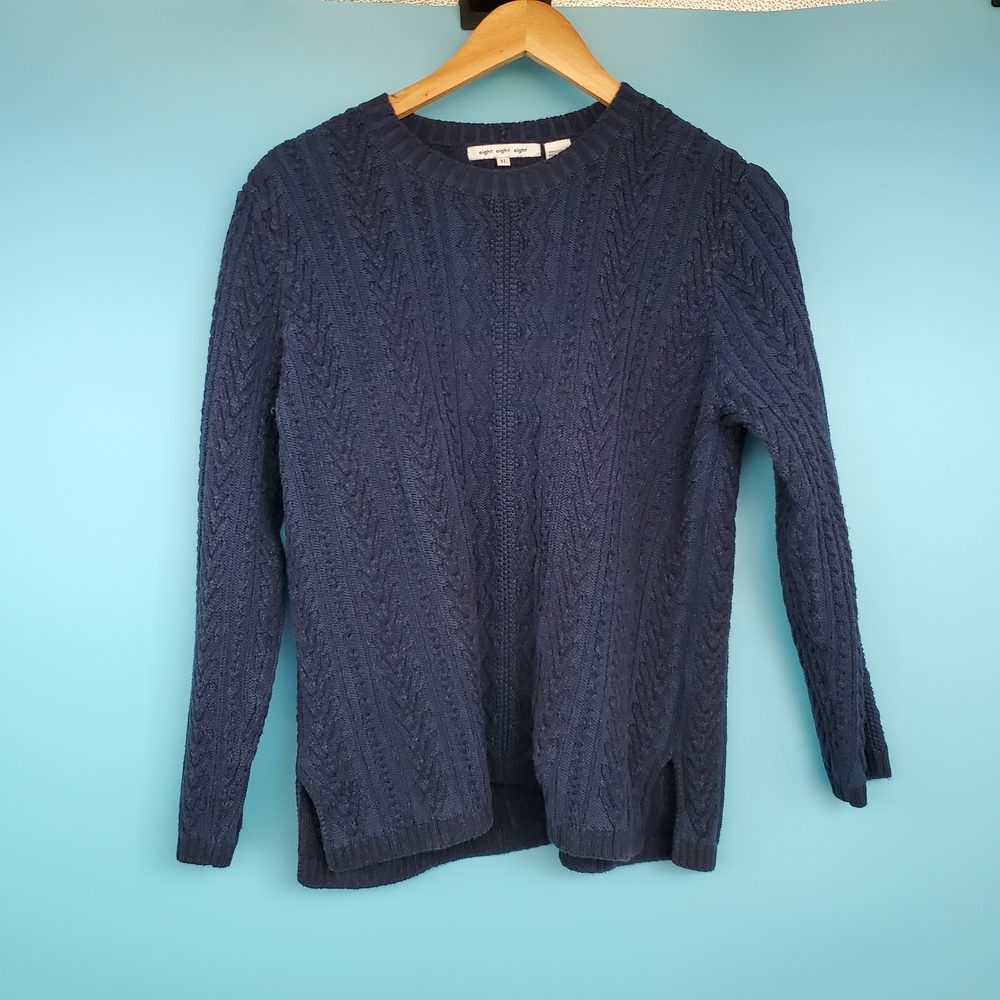 eight eight eight Sweater Size XL Blue Cable Knit